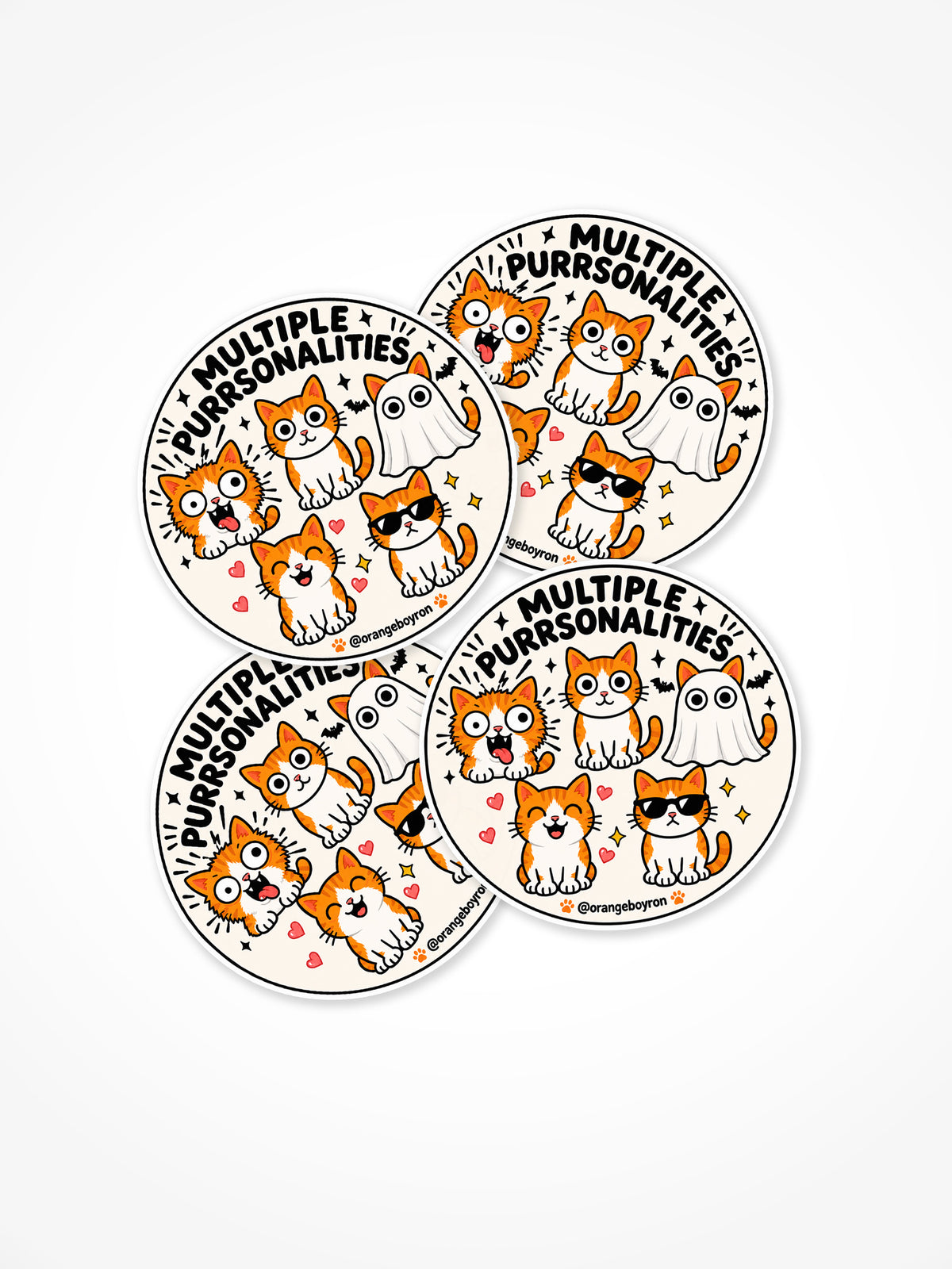 Multiple Purrsonalities - Sticker 4 Pack