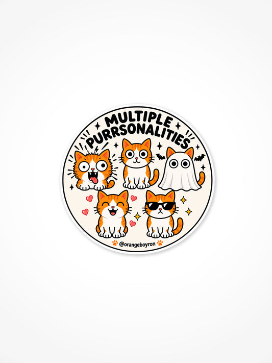 Multiple Purrsonalities - Sticker